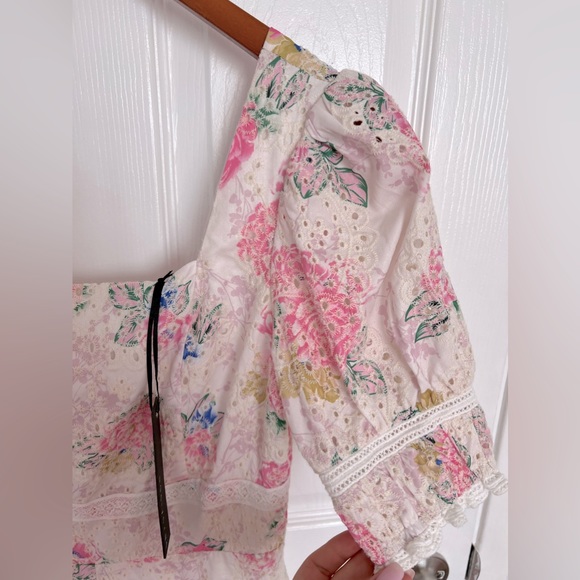 NWT Adelyn Rae Angei Eyelet Embroidered Jumpsuit in Pink Floral - Picture 12 of 15